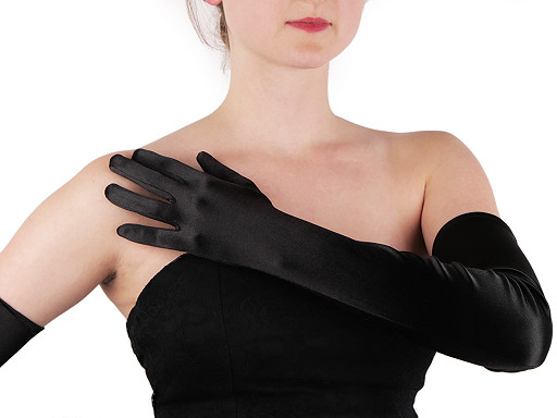 Long Formal Satin Gloves 