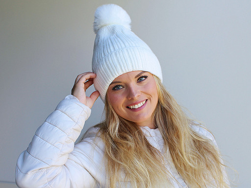 Bonnet d’hiver avec pompon pour femme/fille, Emi Ross 