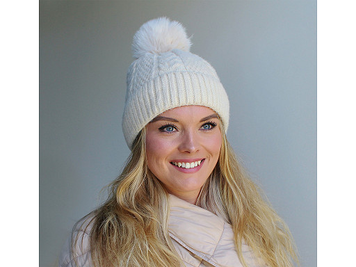 Cappello invernale con pompon, da donna / ragazza, Emi Ross 