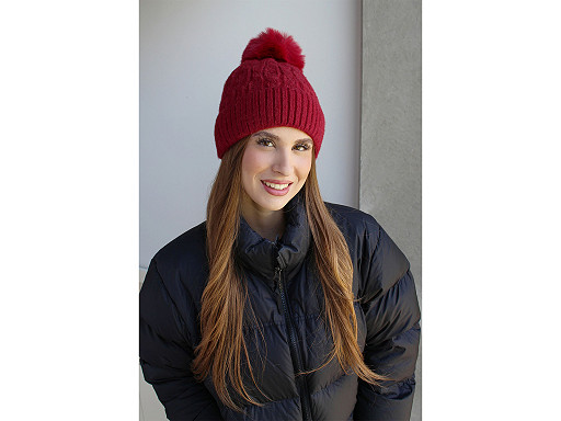 Cappello invernale con pompon, da donna / ragazza, Emi Ross 