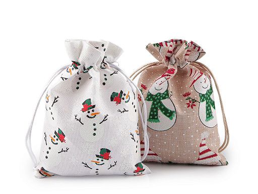 Weihnachtsgeschenkbeutel Schneemann, 13 x 18 cm