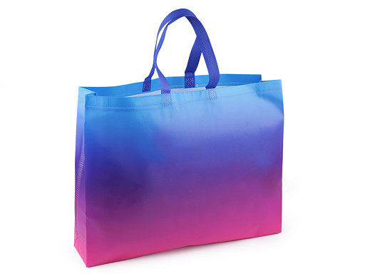 Borsa, realizzata in tessuto non tessuto, motivo: arcobaleno, dimensioni: 46 x 36 cm