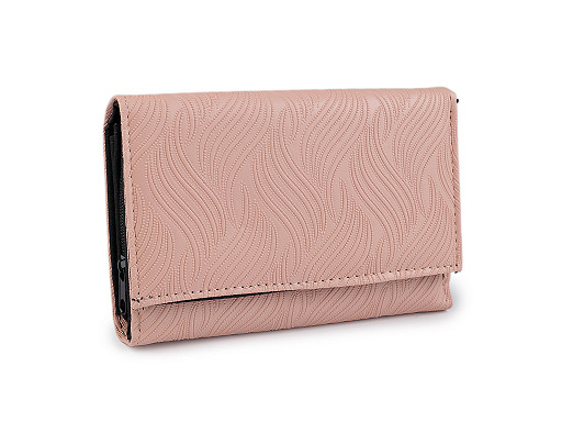  Portafoglio da donna, rosa metallizzato, dimensioni: 10 x 15 cm