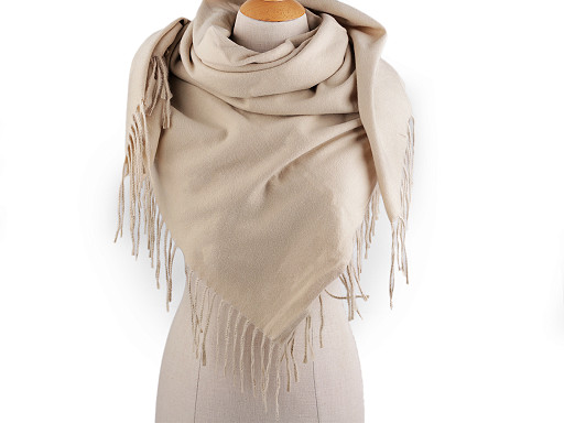 Großer warmer Schal/Plaid mit Fransen einfarbig, kariert, 100 x 105 cm