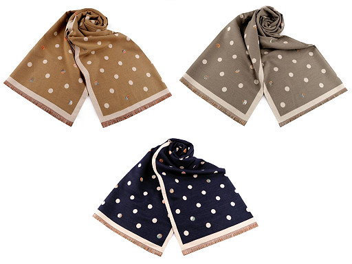 Kasmír kendő típusú sál, rojtok, pettyek 68x190 cm Kasmír kendő típusú sál, rojtok, pettyek 68x190 cm