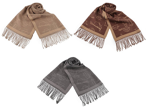 Winterschal/Plaid mit Fransen Katzen, 65 x 180 cm