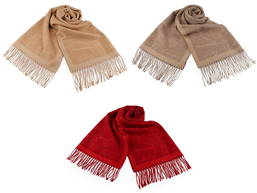 Зимен шал / пончо с ресни котки 65 x 180 см