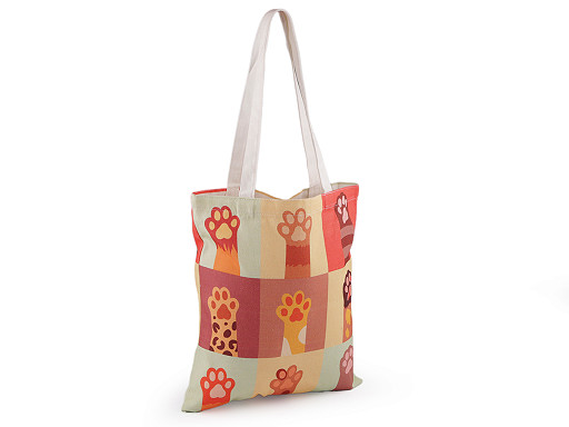 Torba tekstylna bawełniana 34x39 cm pies, kot 