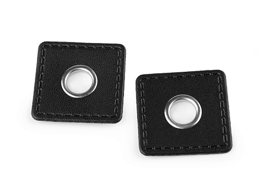 Öse auf Kunstleder Quadrat zum Aufnähen, Durchzug 10 mm