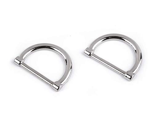 Medio anillo plano/anillo en D para ropa y accesorios, ancho 20 mm