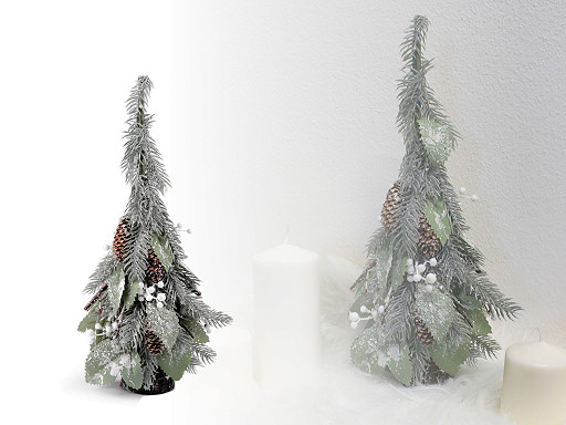 Sapin de Noël décoratif givré, 35 cm