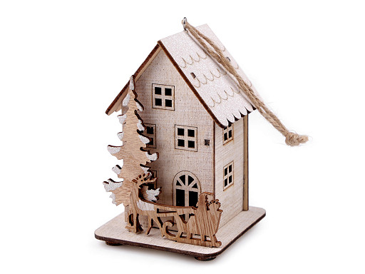 Light Up Wooden House Decoration
