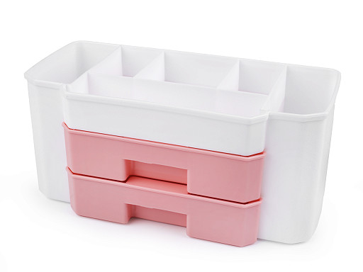 Plastic box / storage tray 2 drawers 12x24x10.7 cm