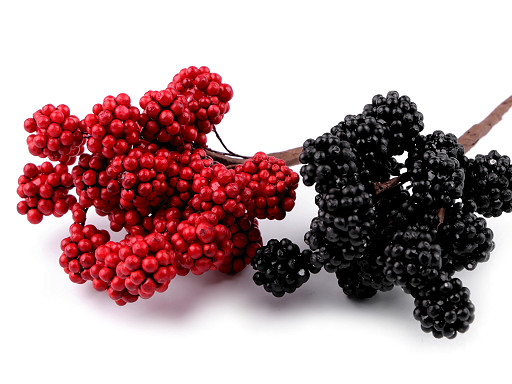 Artificial Blackberries and Raspberries on wire