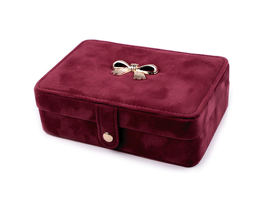 Small Jewellery Box with suede bow 11x16x5.5cm