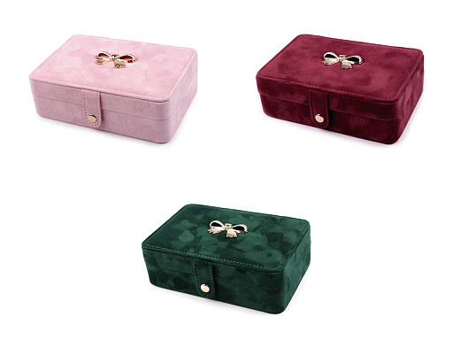 Small Jewellery Box with suede bow 11x16x5.5cm