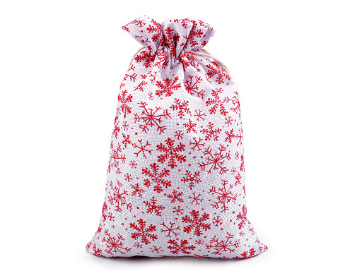 Christmas gift bag snowflakes 20x30 cm imitation jute