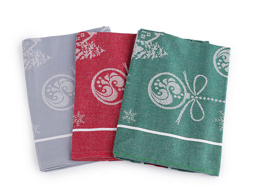 Bavlněná utěrka 50x70 cm egyptská bavlna, vánoce, srdce, kočka