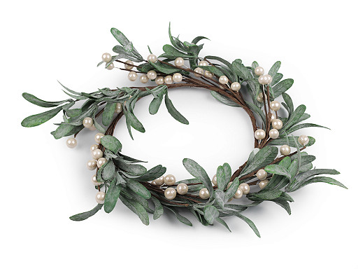 Artificial mistletoe wreath Ø30 cm