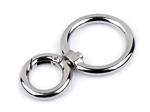 Karabińczyk metalowy z krętlikiem, otwór do przewlekania 25 mm