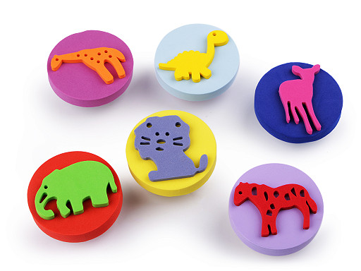 Foam Stamps - Animals, Ø6 cm