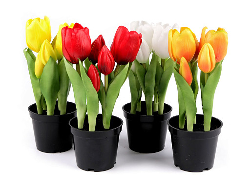 Sztuczne tulipany w doniczce 