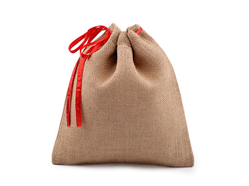 Gift Bag with Ribbon 25x30 cm Jute with Waterproof Foil 