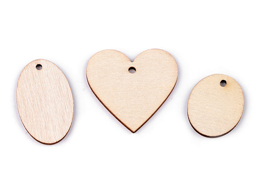 Wooden Label Tag for DIY painting, Heart, Oval