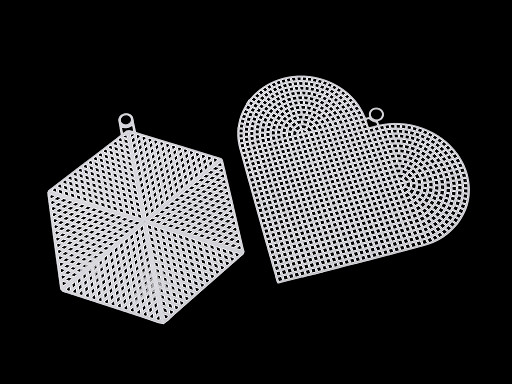 Griglia in tela di plastica per punto croce, cuore, motivo: fiocchi di neve