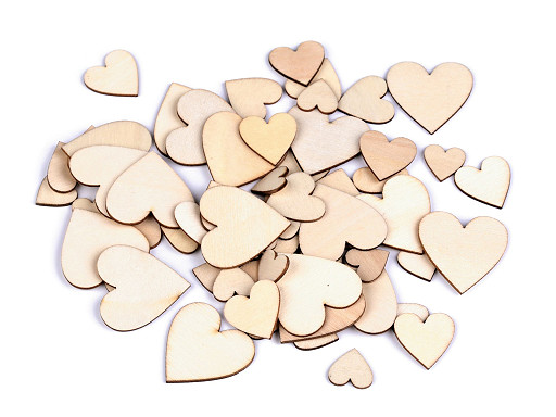 Wooden Heart to glue-on / DIY painting, mix of sizes