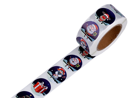 Adesivi natalizi in carta, dimensioni: Ø 25 mm