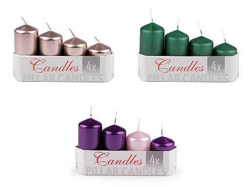 Adventi mécses gyöngyházas Ø4 cm