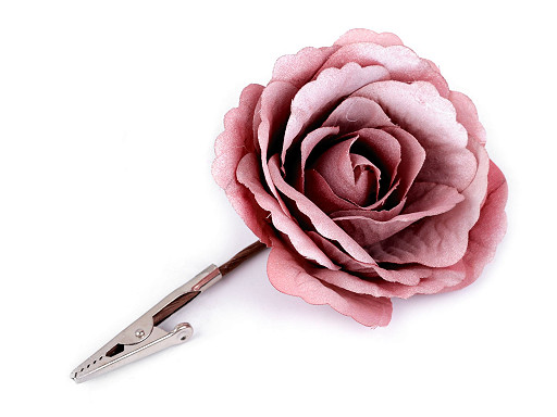 Decorazione, motivo: rosa, con clip, dimensioni: Ø 7 cm