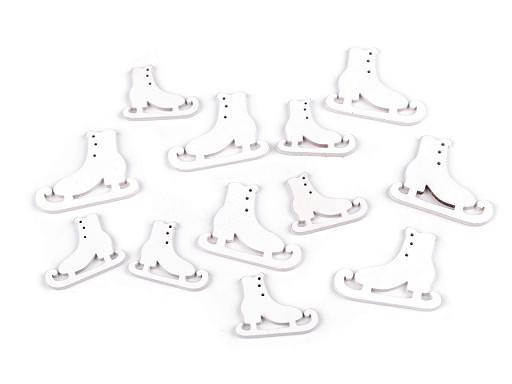 Drewniane łyżwy, rękawiczki, konik na biegunach do przyklejenia mix rozmiarów