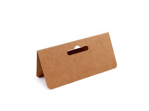 Tarjeta de papel natural tipo bisagra con agujero tipo Euroslot 10 x 10 cm