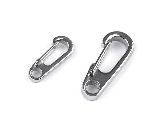 Stainless Steel Carabiner Clip, Snap Hook, pulling hole 3; 4 mm
