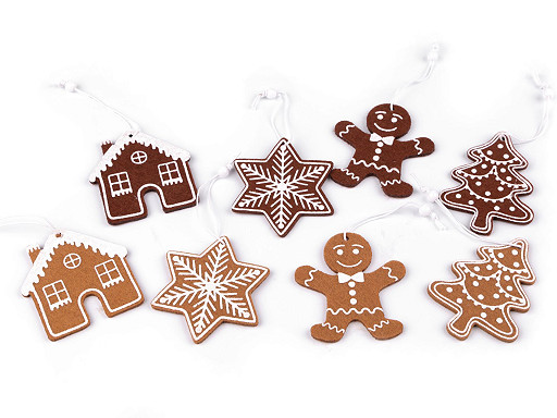 Christmas Hanging Felt Decoration - Gingerbread 