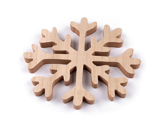 Fiocco di neve decorativo, in legno, dimensioni: 17 x 20 cm