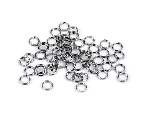 Anello “jump ring”,diviso, in acciaio inossidabile, dimensioni: Ø 4 mm, doppi anelli