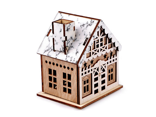 Light Up Wooden House Decoration