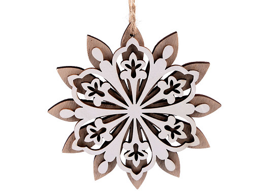 Wooden Snowflake Hanging Decoration Ø10 cm