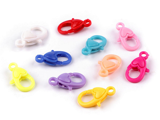 Plastic Lobster Clasp Carabiner, pulling hole 2.8 mm