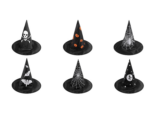 Karnevalov� klobouk �arod�jnick� - pavu�ina, lebka, netop�r, d�n�, �arod�jnice