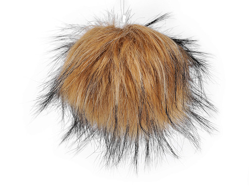 Pompon en fourrure avec boucle, Ø 11 cm