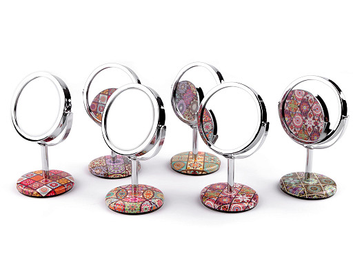 Kozmetické zrkadlo stolové mandaly s brúsenými kamienkami
