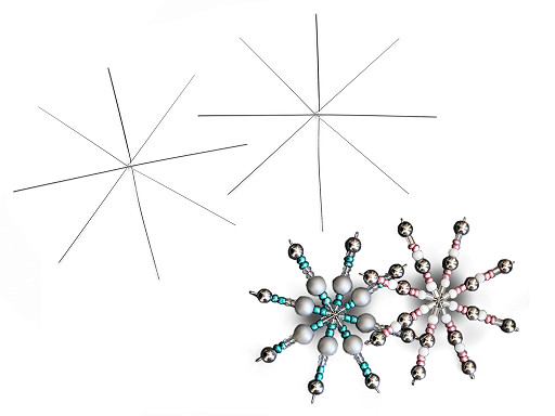 Weihnachtsstern/Schneeflocke – Drahtbasis für Perlenarbeit, Ø 12 cm