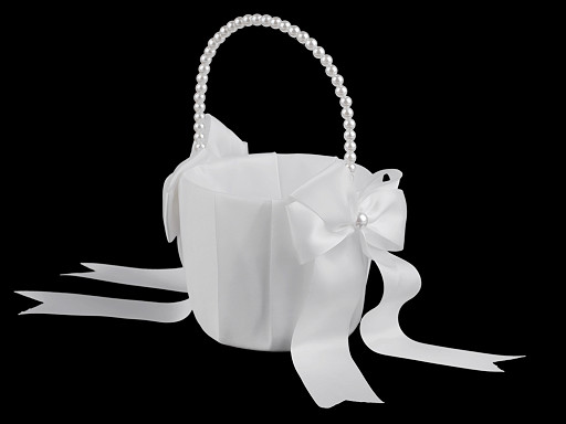 Cesta de raso para damas de honor, con perlas