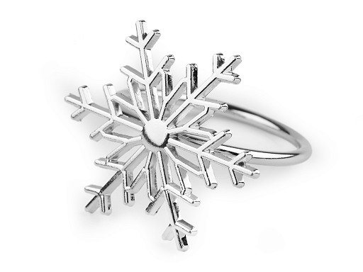 Metal Christmas napkin ring, snowflake