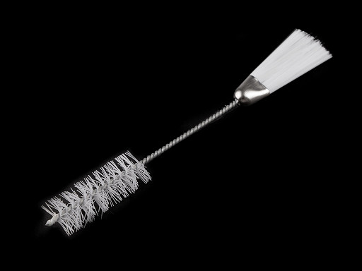 Double-sided brush for cleaning sewing machines