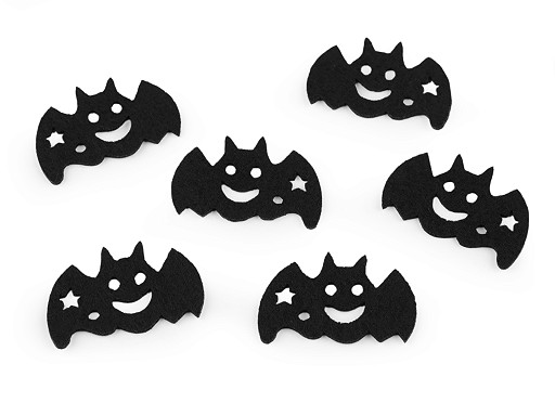 Zucca in feltro, pipistrello con glitter, motivo: Halloween